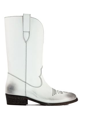 White calf leather cowboy boots VIA ROMA 15 | 3381BIANCO